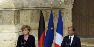 Sehr viele Gemeinsamkeiten in der Europapolitik dürften Hollande und Merkel in Strassburg nicht finden. Foto: Garitan / Wikimedia Commons / CC-BY-SA 3.0
