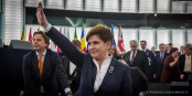 In dieser Pose zeigen sich Europas Neonationalisten gerne - Polens Regierungschefin Beata Szydlo gestern im Europaparlament. Foto: Claude Truong-Ngoc / Eurojournalist(e)