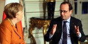 Angela Merkel et François Hollande sont d'accord - ça, c'est environ 16 cm... Foto: (c) Présidence de la République / C.Alix