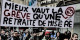 "Besser ein Streik als eine jämmerliche Rente", steht auf dem Plakat... Foto: Jeanne Menjoulet from Paris, France / Wikimedia Commons / CC-BY 2.0