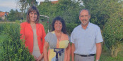 Isabelle Dollinger, Brigitte Steinmetz et Maurice Lutz, trois maires impliqués dans la commémoration du 80e anniversaire de la libération de leurs communes. Foto: Mairie de Niederschaeffolsheim / CC-BY 2.0