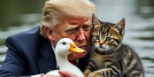 Donald Trump mit seinen neu ernannten Kabinettsmitgliedern... Foto: AI / Shared by the House Judiciary GOP, unspecified image generation software / Wikimedia Commons / PD
