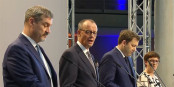 Markus Söder, Friedrich Merz, Lars Klingbeil und Saskia Esken bei der Verkündung des Koalitionsvertrags. Foto: ScS EJ